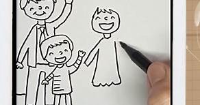 Drawing Happy Family 👨‍👩‍👧‍👦 How To Draw Happy Family Drawing
