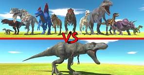 New T-rex in Battle with Every Dinosaur - Animal Revolt Battle Simulator