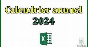 Calendrier annuel 2024 excel