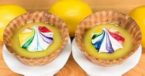 Mini Lemon Pies with Rainbow Meringue Cookies from Cookies Cupcakes and Cardio