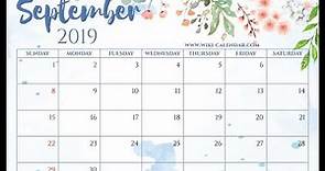 Blank September 2019 Calendar Printable