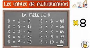 Les Tables De Multiplication - La Table De 8 - Apprendre À Compter Facilement