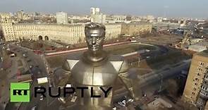 Russia: Drone captures Yuri Gagarin monument on 55th anniversary of mission