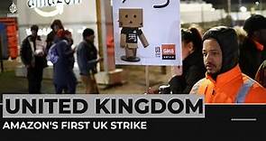 Amazon's first UK strike: Hundreds of workers walk out over pay