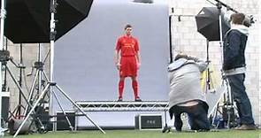 Liverpool players model the new 2012-13 LFC kit