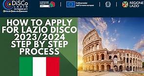 How to Apply for Lazio Disco | Regional Scholarship | Application Process Step-by-Step | 2023/2024