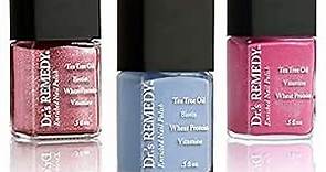 Dr’s Remedy 3 Pack Nail Polish Kit, SENSATIONAL Sparkle Trio, All Natural Enriched Nail Strengthener Non Toxic and Organic - REFLECTIVE Rose/PERCEPTIVE Periwinkle/PLAYFUL Pink