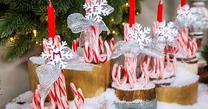 DIY Candy Cane Candle Holders - Home & Family