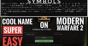 How to get cool name with symbols on Modern Warfare 3 super easy