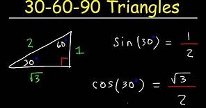 30-60-90 Triangles - Special Right Triangle Trigonometry