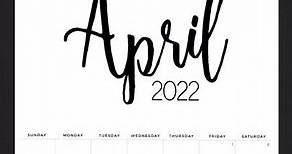 FREE BLANK CALENDAR FOR APRIL 2022!