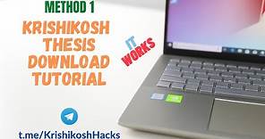 How to download thesis from Krishikosh | Tutorial 1