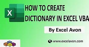 How to create Dictionary in Excel VBA - Excel Avon