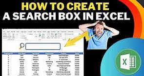 How to create a search box in excel