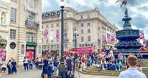London Tour of PICCADILLY CIRCUS in Central London - Summer Walk in the UK | 4K HDR