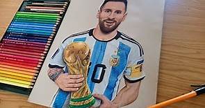 Dibujando a Lionel Messi - Campeón con Argentina