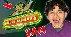 SPENDING 24 HOURS in FREDDY FAZBEAR'S PIZZA PLACE IN REAL LIFE (OVERNIGHT CHALLENGE)