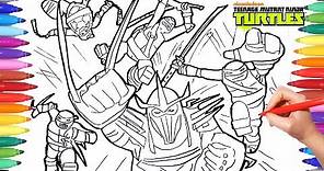 Ninja Turtles Battle Shredder Coloring Pages for Kids | Draw & Color TMNT Coloring Book