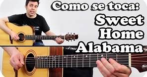 Como tocar SWEET HOME ALABAMA en guitarra acústica TUTORIAL SUPER FACIL en español