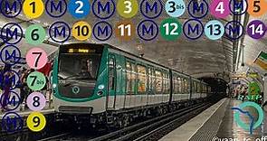 (Paris France 🇫🇷 les 16 lignes du Métro Parisien en 2023 /All metro lines)