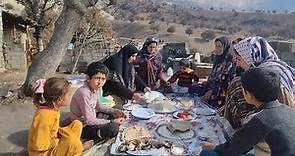 Making stuffed fish - rural life in Iran