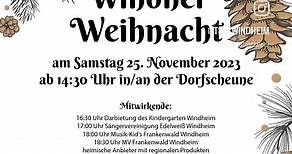Erinnerung !!!! Dorfweihnacht in Windheim an der Dorfscheune - TSV ist auch dabei | TSV Windheim 1904