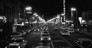 Hollywood Blvd at night 1961. "Vintage Los Angeles" on Facebook - Getty Images