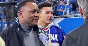 Barry Sanders and his family are here for the Lions playoff game