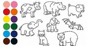 ANIMALES MAMIFEROS 2 dibujar y colorear para niños - Dibujar animales con Strauss