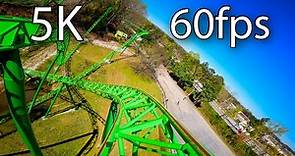 Riddler Mindbender front seat on-ride 5K POV @60fps Six Flags Over Georgia