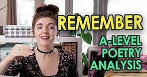 Remember by Christina Rossetti || A-Level Poetry Analysis