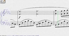 Frederic Chopin's, Nocturne Op. 9 No. 1 in Bb minor, piano sheet music - Video Score