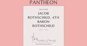 Jacob Rothschild, 4th Baron Rothschild Biography - English peer, investment banker and philanthropist (1936–2024)