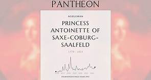 Princess Antoinette of Saxe-Coburg-Saalfeld Biography