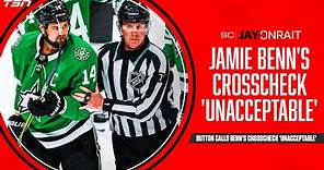 Button calls Benn's crosscheck 'unacceptable', says it 'merits another game suspension'