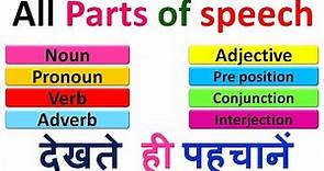 PARTS OF SPEECH - Noun, Pronoun,Verb, Adjective, Adverb|Find Parts of Speech - with Examples