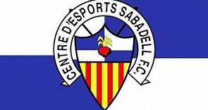 Bandera y Escudo del Centre d' Esports Sabadell Fútbol Club - Sabadell (Barcelona)