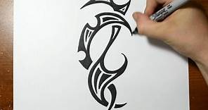 Drawing a Cool Tribal Tattoo Design - Sketch 4