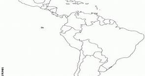 Mapa de Latinoamérica para colorear, pintar e imprimir