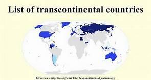 List of transcontinental countries