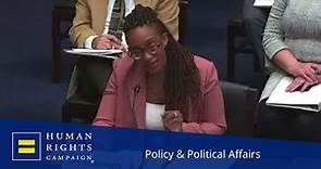HRC President Kelley Robinson Testifies on Rise of Anti-LGBTQ+ Extremism and Violence