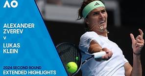 Alexander Zverev v Lukas Klein Extended Highlights | Australian Open 2024 Second Round
