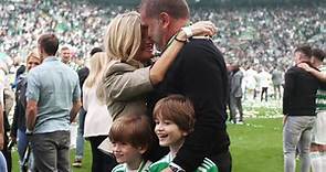 Moment Ange Postecoglou shared Celtic's title win by hugging his wife and kids
