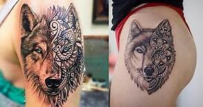Neo Traditional REALISTIC Wolf Tattoo