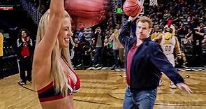 Will Ferrell knocks out a cheerleader with a basketball
