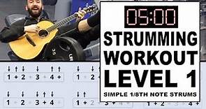 5 Minute Beginner Strumming Workout & Technique Lesson! (How to Strum/Tutorial)