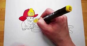 Coloring Fun with Curious George: Firefighter Adventure!