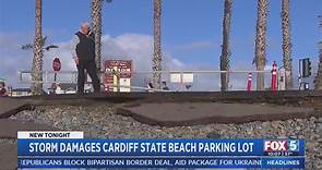 Storm Damages Cardiff State Beach Parking Lot