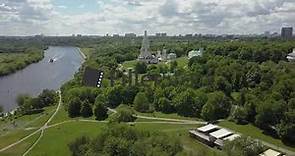 Aerial view of Kolomenskoye with Church of the Ascension, Moscow
