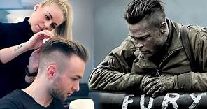 Brad Pitt Hair from FURY - Professional Guide - Men's Undercut